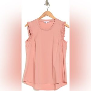 DR2 peach / dusty rose Ruffle cotton tank